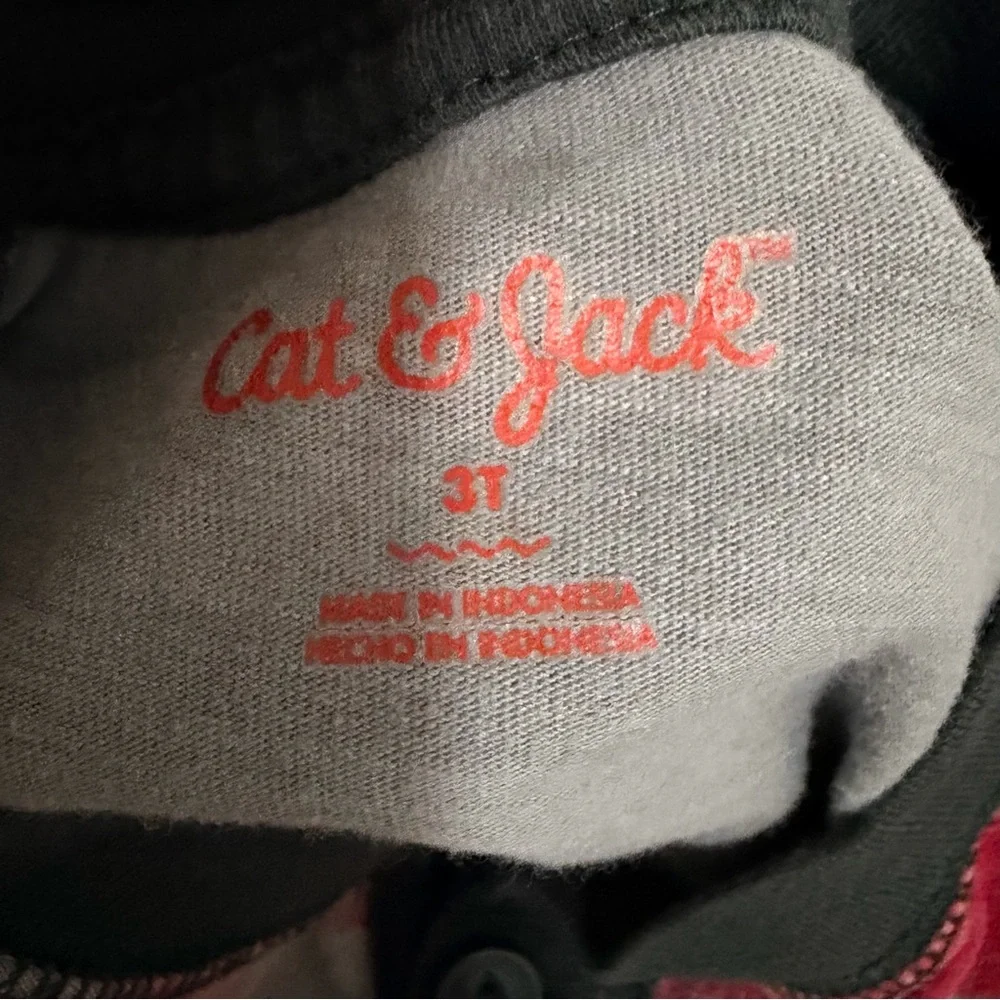 Cat & Jack Red and Gray Striped Long Sleeve Tee - Picture 6 of 6